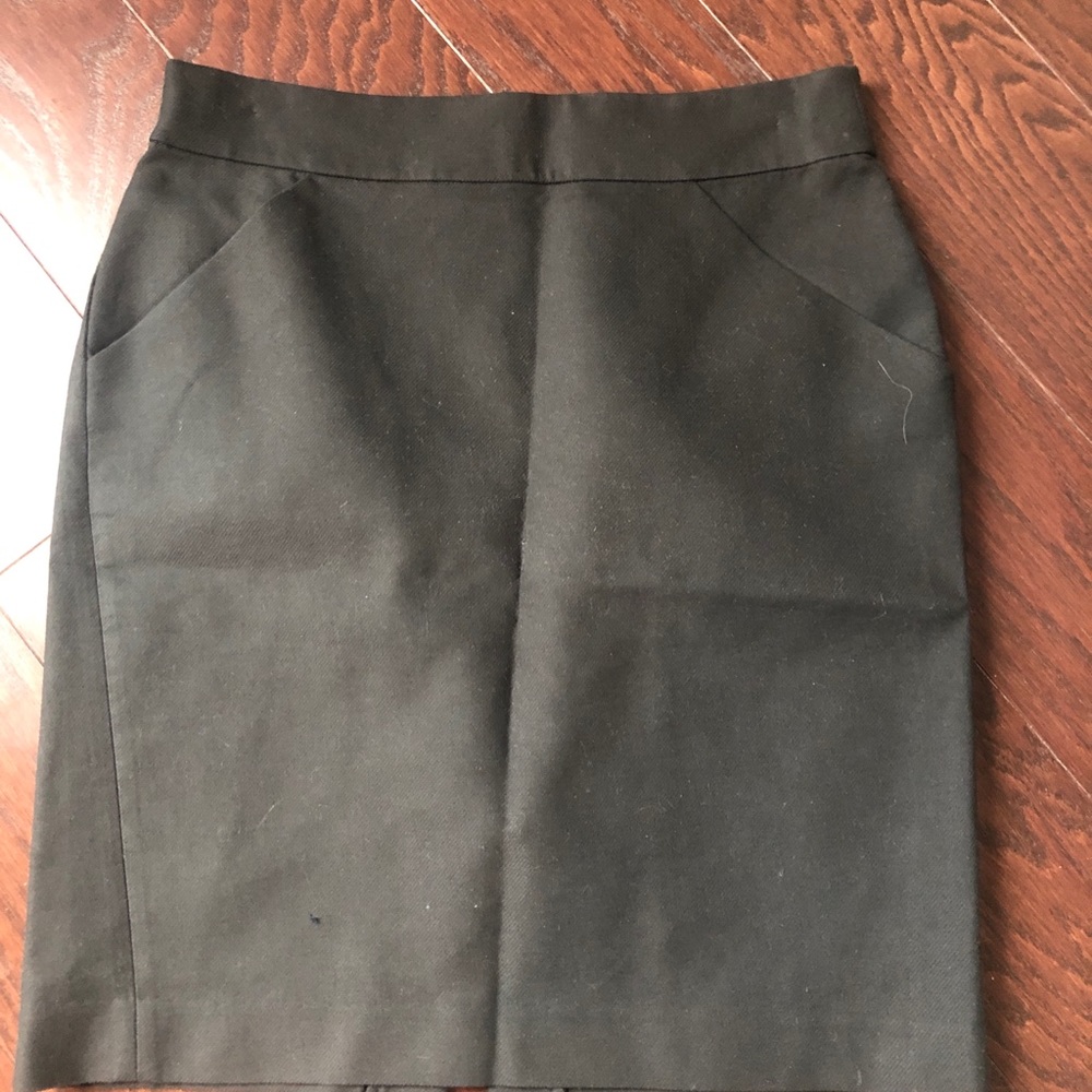 Jcrew cotton pencil skirt black